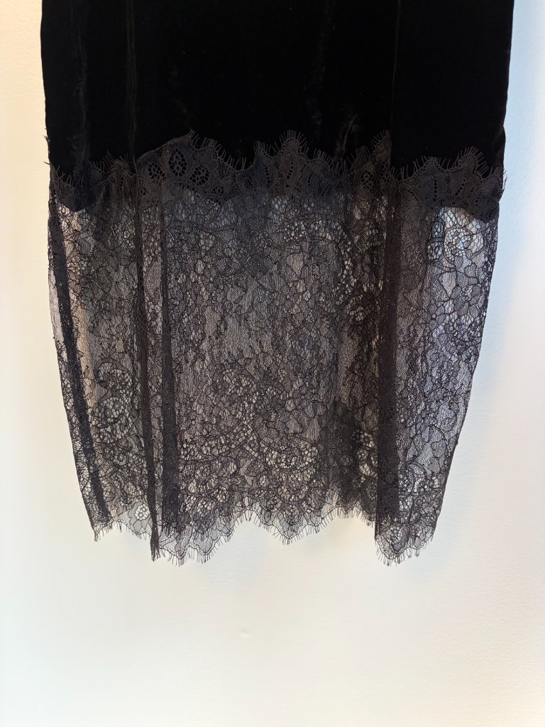 Silk Maison Fancy Lace Silk Velvet Dress In Midnight Black (Nwt) — image 2 of 8
